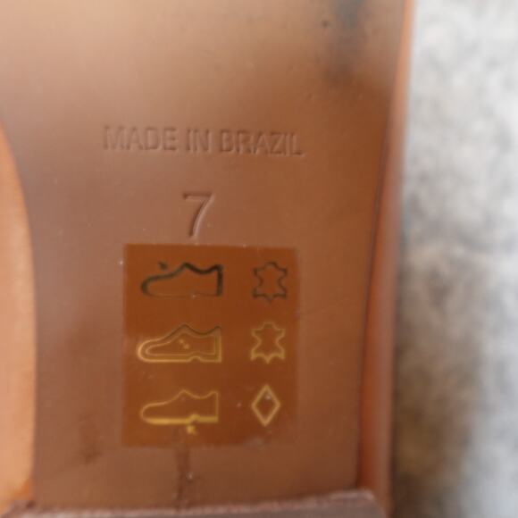 Madewell Shoes Womens 7 Tavi Slide Sandal Peeptoe Leather Brown - Picture 6 of 7